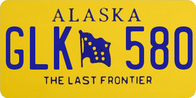 AK license plate GLK580