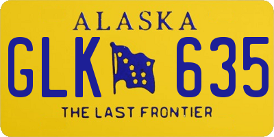 AK license plate GLK635
