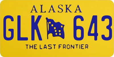 AK license plate GLK643
