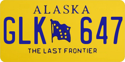 AK license plate GLK647