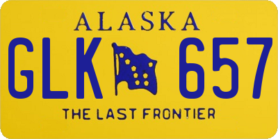 AK license plate GLK657