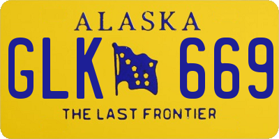 AK license plate GLK669