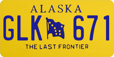 AK license plate GLK671