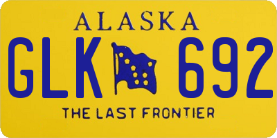 AK license plate GLK692