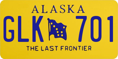 AK license plate GLK701
