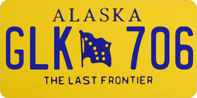 AK license plate GLK706