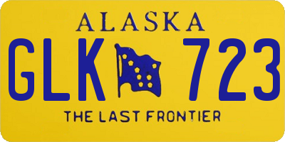 AK license plate GLK723