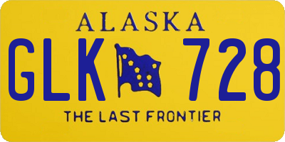 AK license plate GLK728