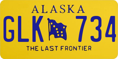 AK license plate GLK734