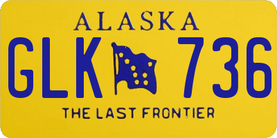 AK license plate GLK736