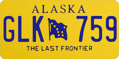AK license plate GLK759