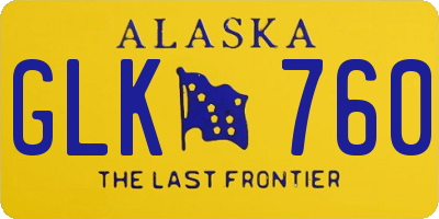 AK license plate GLK760