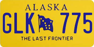 AK license plate GLK775