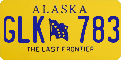 AK license plate GLK783