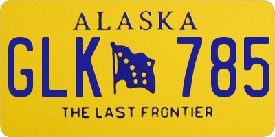 AK license plate GLK785