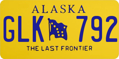 AK license plate GLK792
