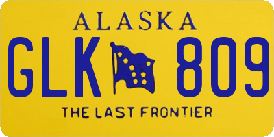 AK license plate GLK809