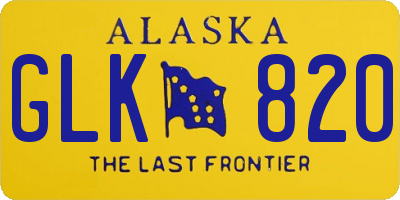 AK license plate GLK820