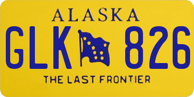 AK license plate GLK826