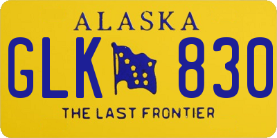 AK license plate GLK830