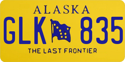 AK license plate GLK835