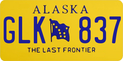 AK license plate GLK837