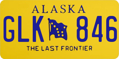 AK license plate GLK846