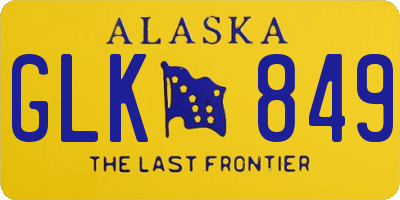 AK license plate GLK849