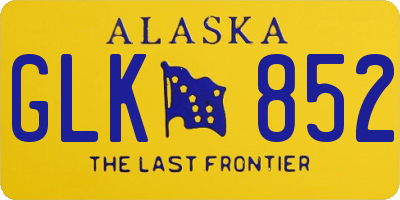 AK license plate GLK852