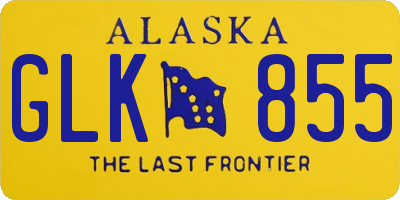 AK license plate GLK855