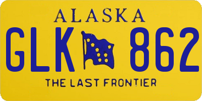 AK license plate GLK862