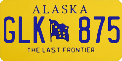 AK license plate GLK875