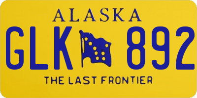 AK license plate GLK892
