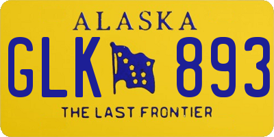 AK license plate GLK893