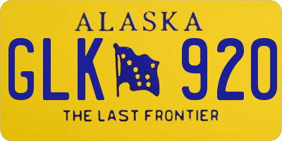 AK license plate GLK920