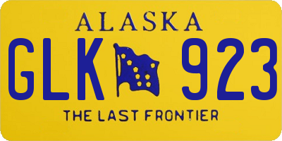 AK license plate GLK923