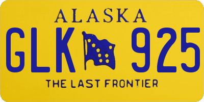 AK license plate GLK925