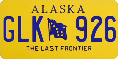 AK license plate GLK926