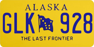 AK license plate GLK928
