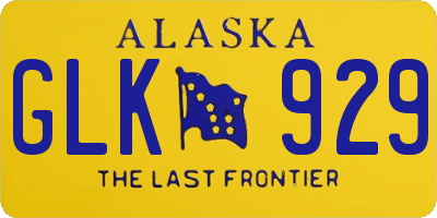 AK license plate GLK929