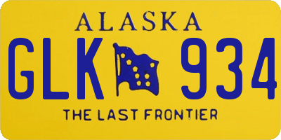 AK license plate GLK934