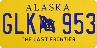 AK license plate GLK953