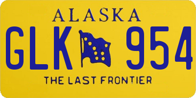 AK license plate GLK954