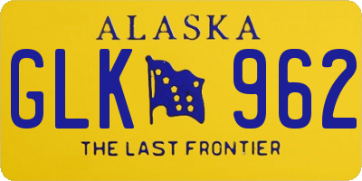 AK license plate GLK962