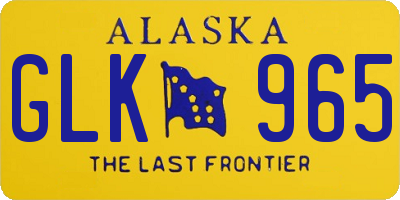 AK license plate GLK965