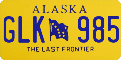 AK license plate GLK985