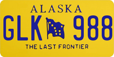AK license plate GLK988