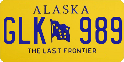 AK license plate GLK989