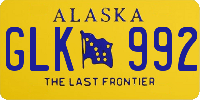 AK license plate GLK992