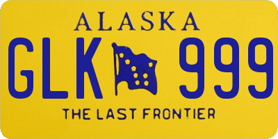 AK license plate GLK999
